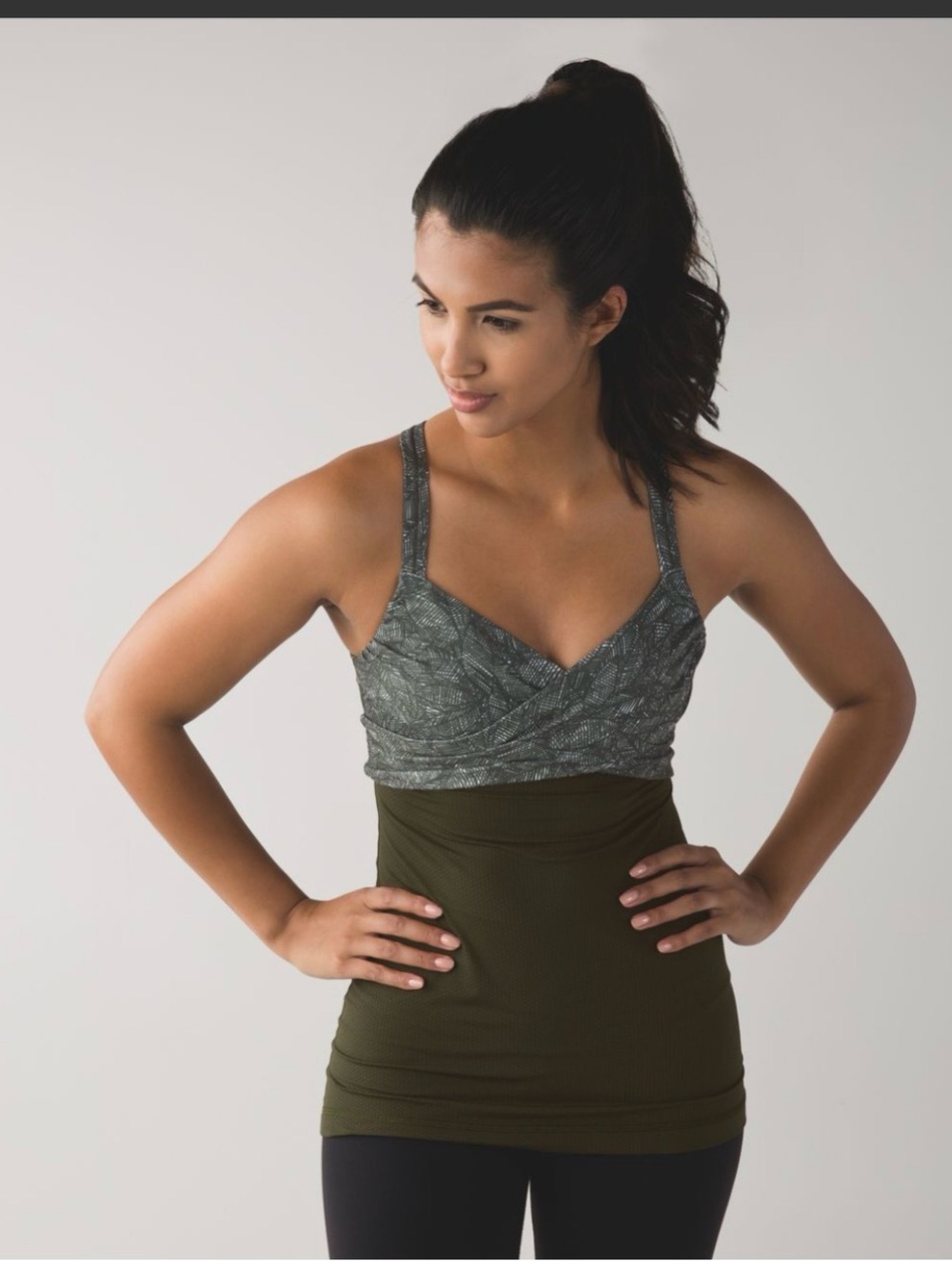 Lululemon Olive Green Strappy Sports Bra
